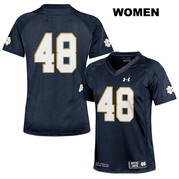 Women's NCAA Notre Dame Fighting Irish #48 Xavier Lezynski Stitched College Under Armour Authentic Navy No Name Football Jersey HT10L52OR